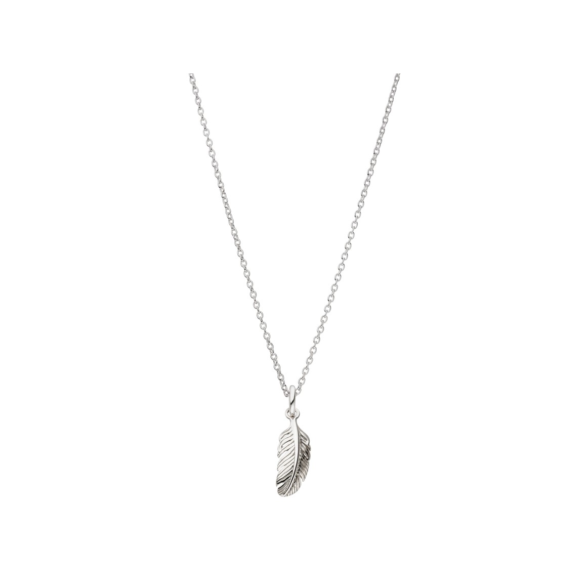 ladies feather necklace sterling silver