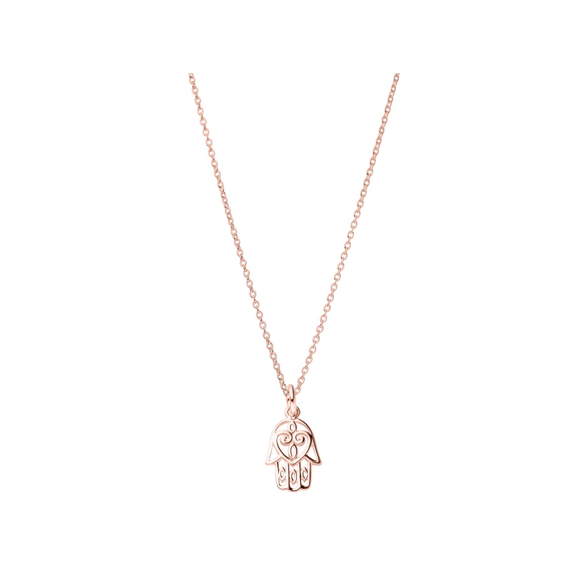 ladies hamsa hand necklace sterling silver rosegold plated
