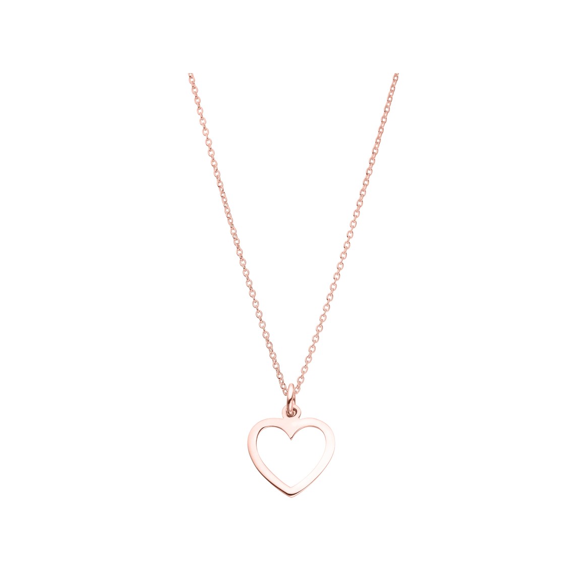 ladies heart cutout necklace sterling silver rosegold-plated