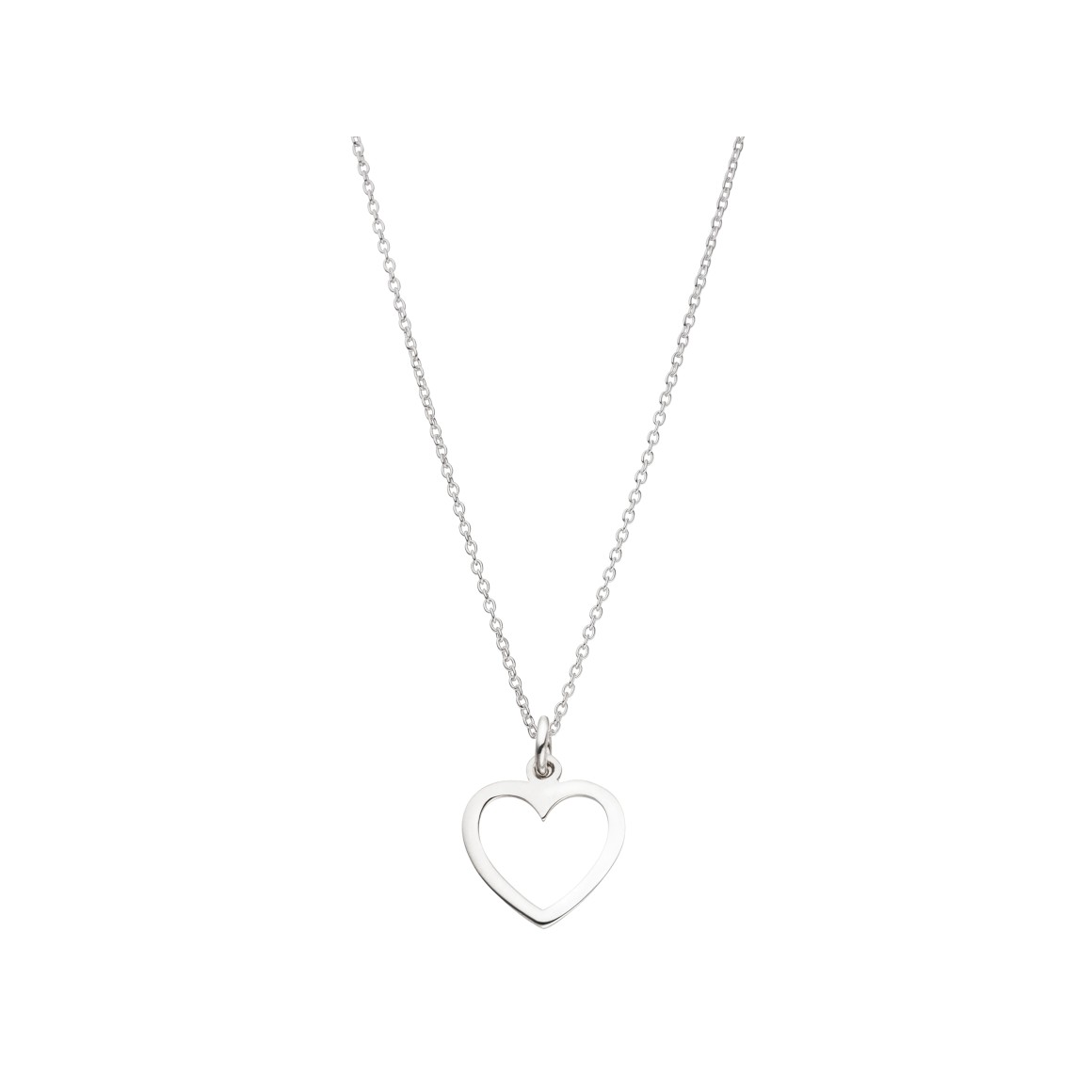 ladies heart cutout necklace sterling silver