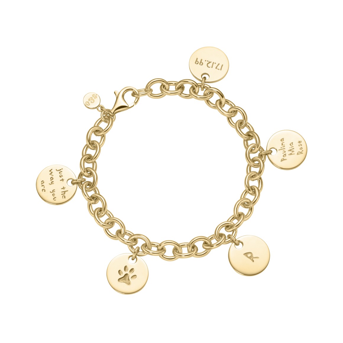 classic no.1 engraving bracelet 18 karat gold