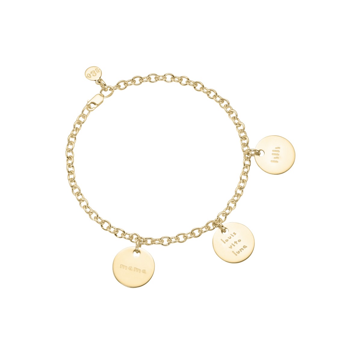 classic no.2 engraving bracelet 18 karat gold