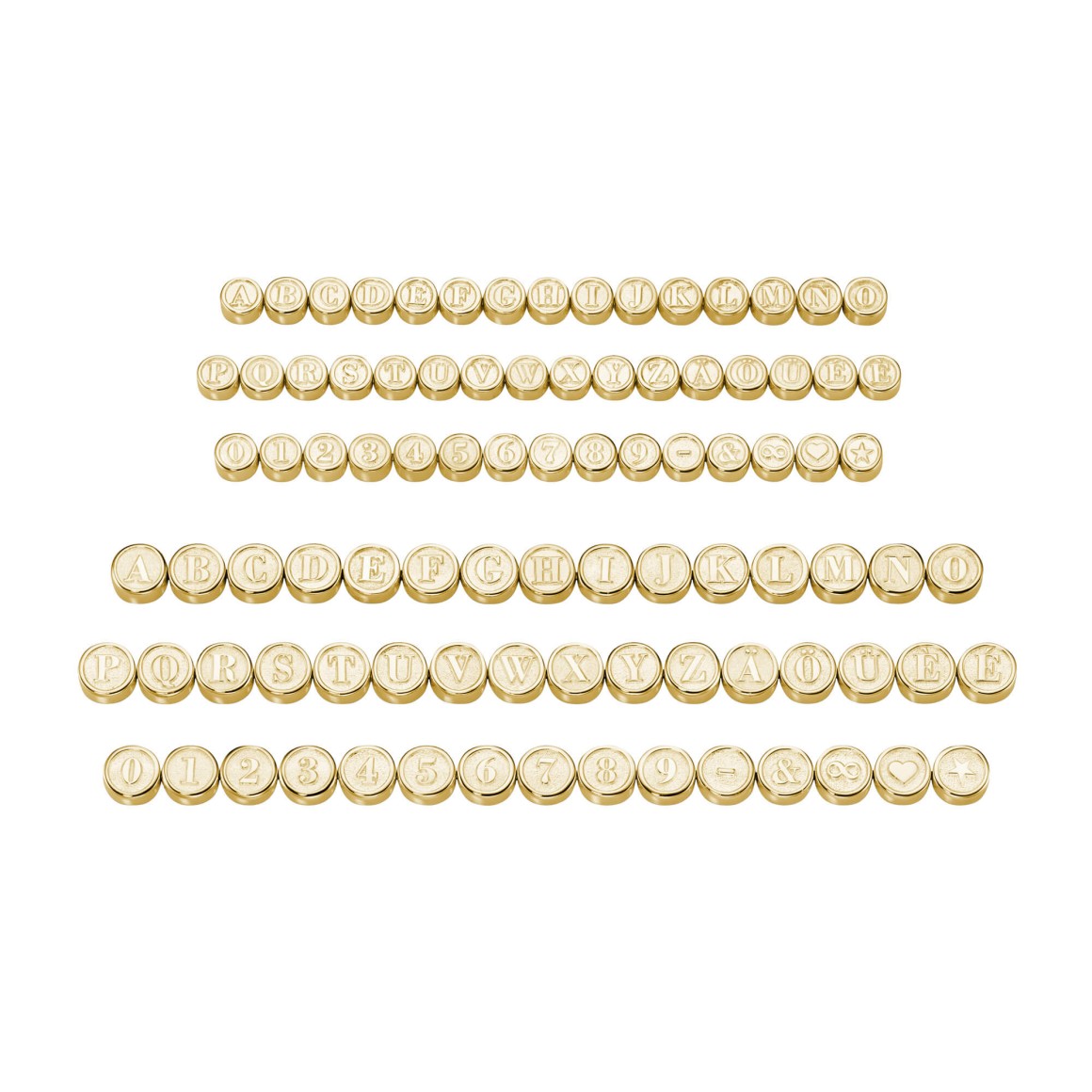 Uebersicht Signature Buchstabenperlen Rosegold von strawberry & cream