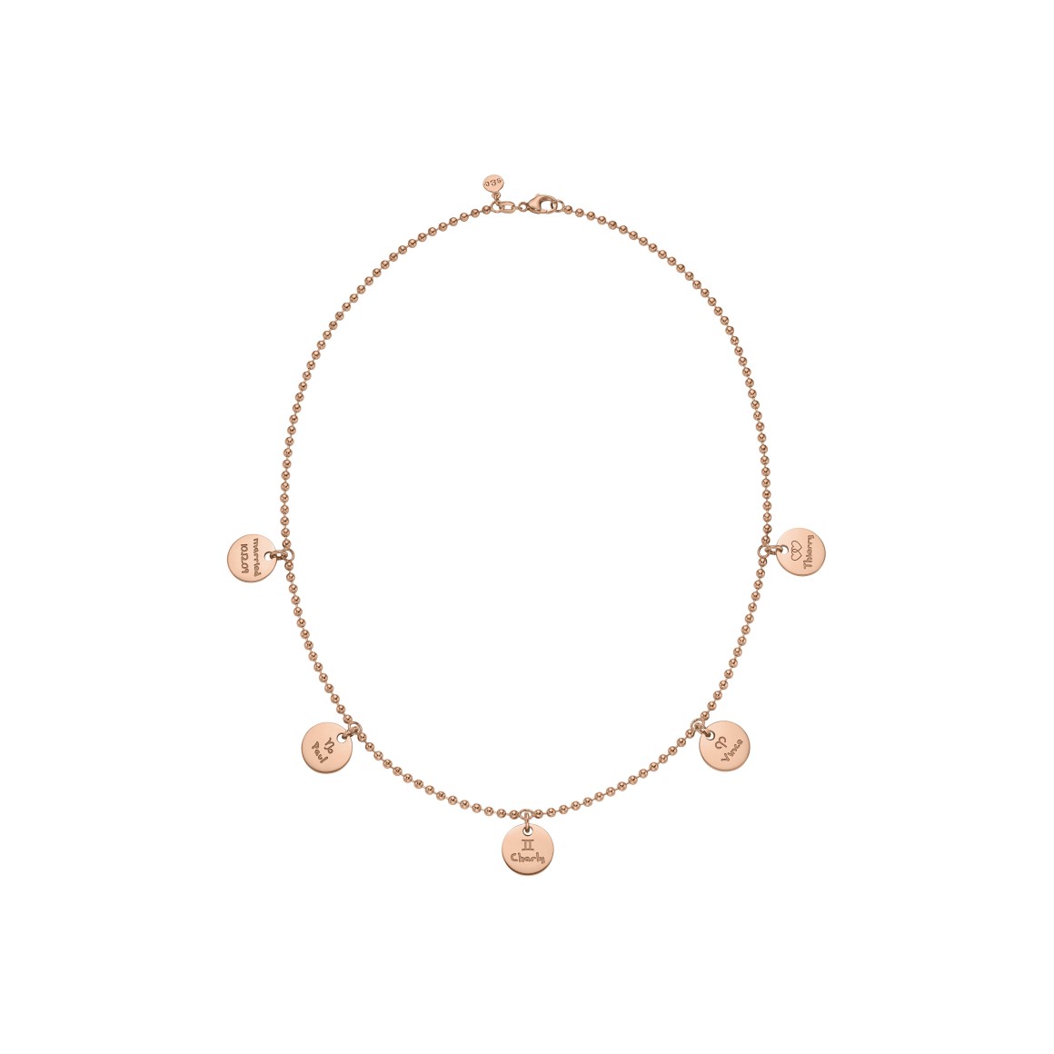 classic family necklace 18 karat rose gold