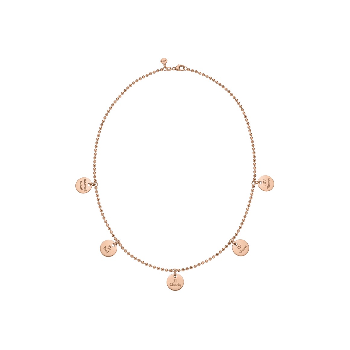 classic family necklace 18 karat rose gold
