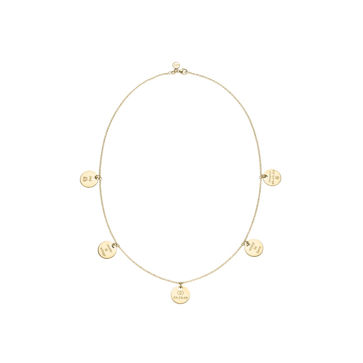 delicate family necklace 18 karat gold