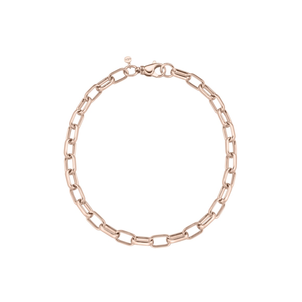 chunky short link chain sterling silver rose gold-plated