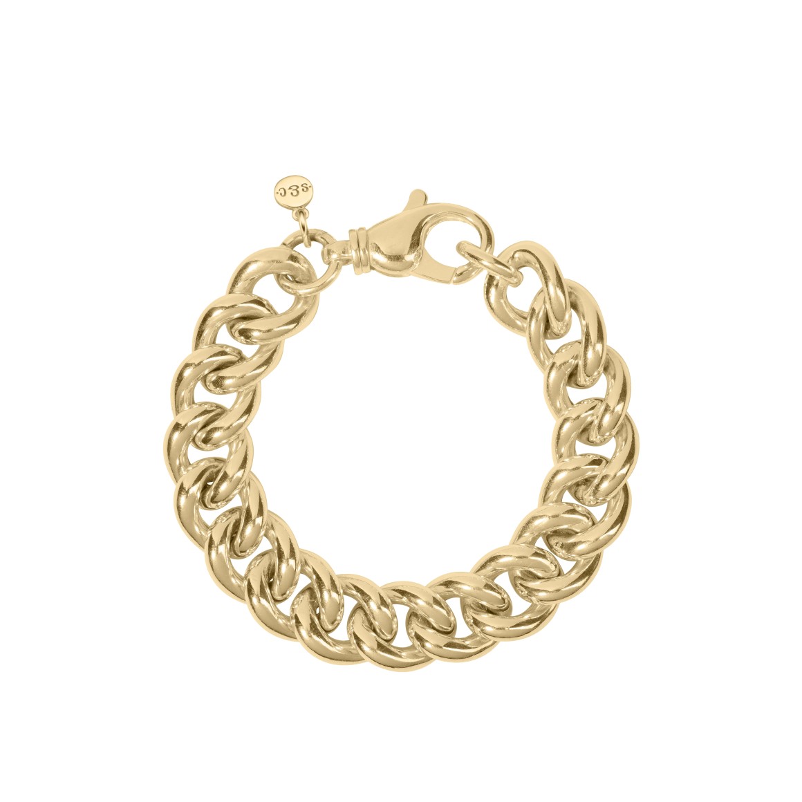 chunky curb chain bracelet sterling silver gold-plated