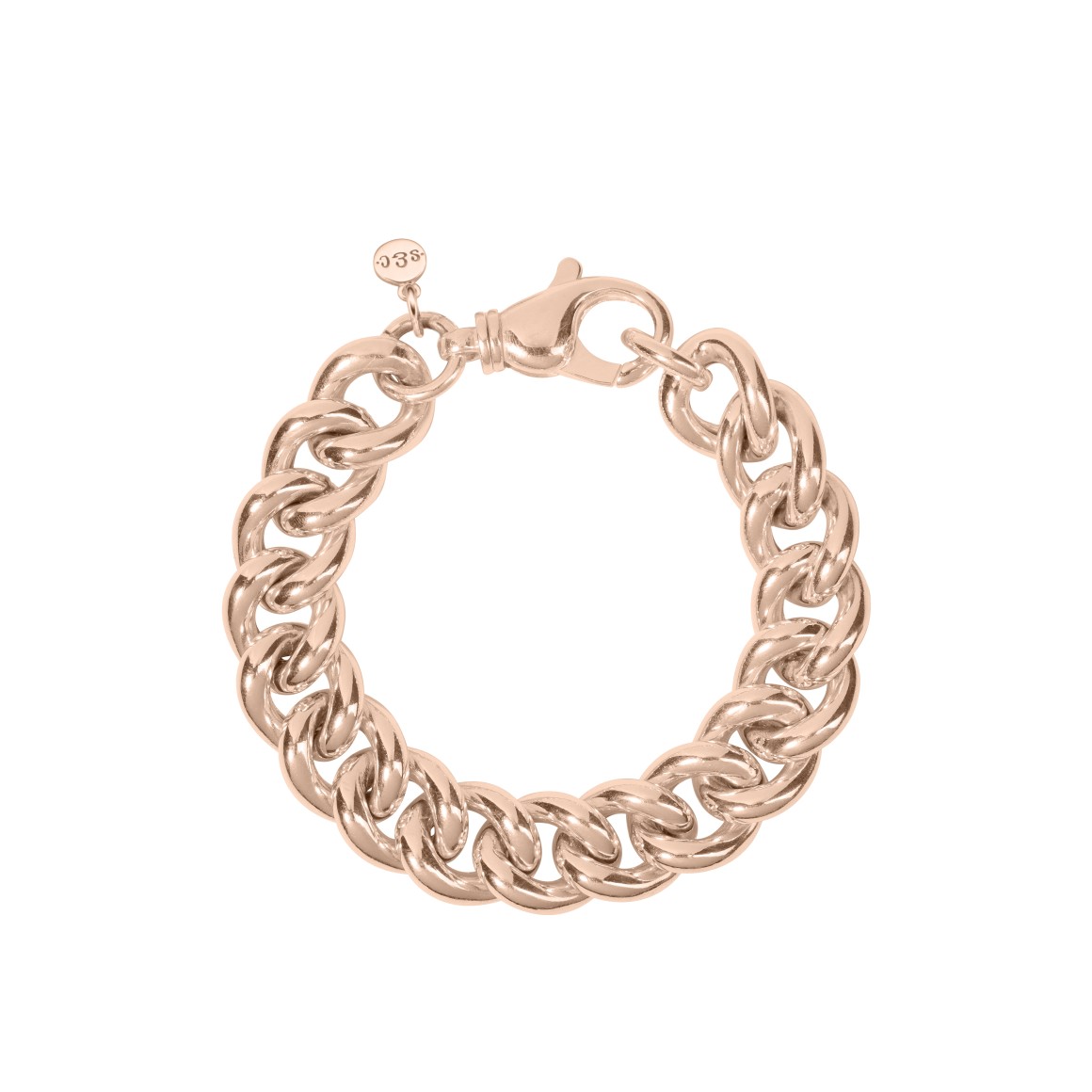 chunky curb chain bracelet sterling silver rosegold-plated