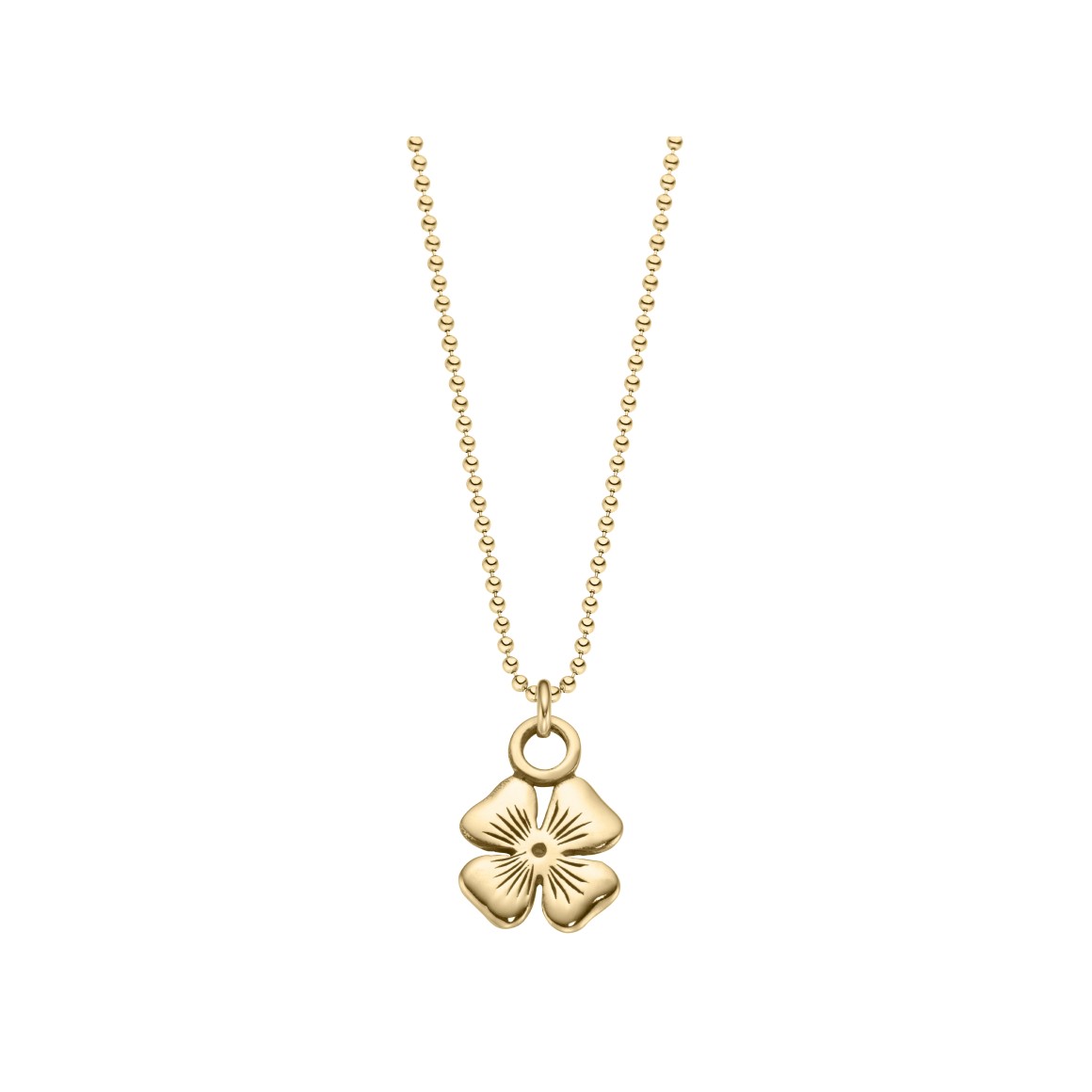 ladies four-leaf clover necklace sterling silver gold-plated