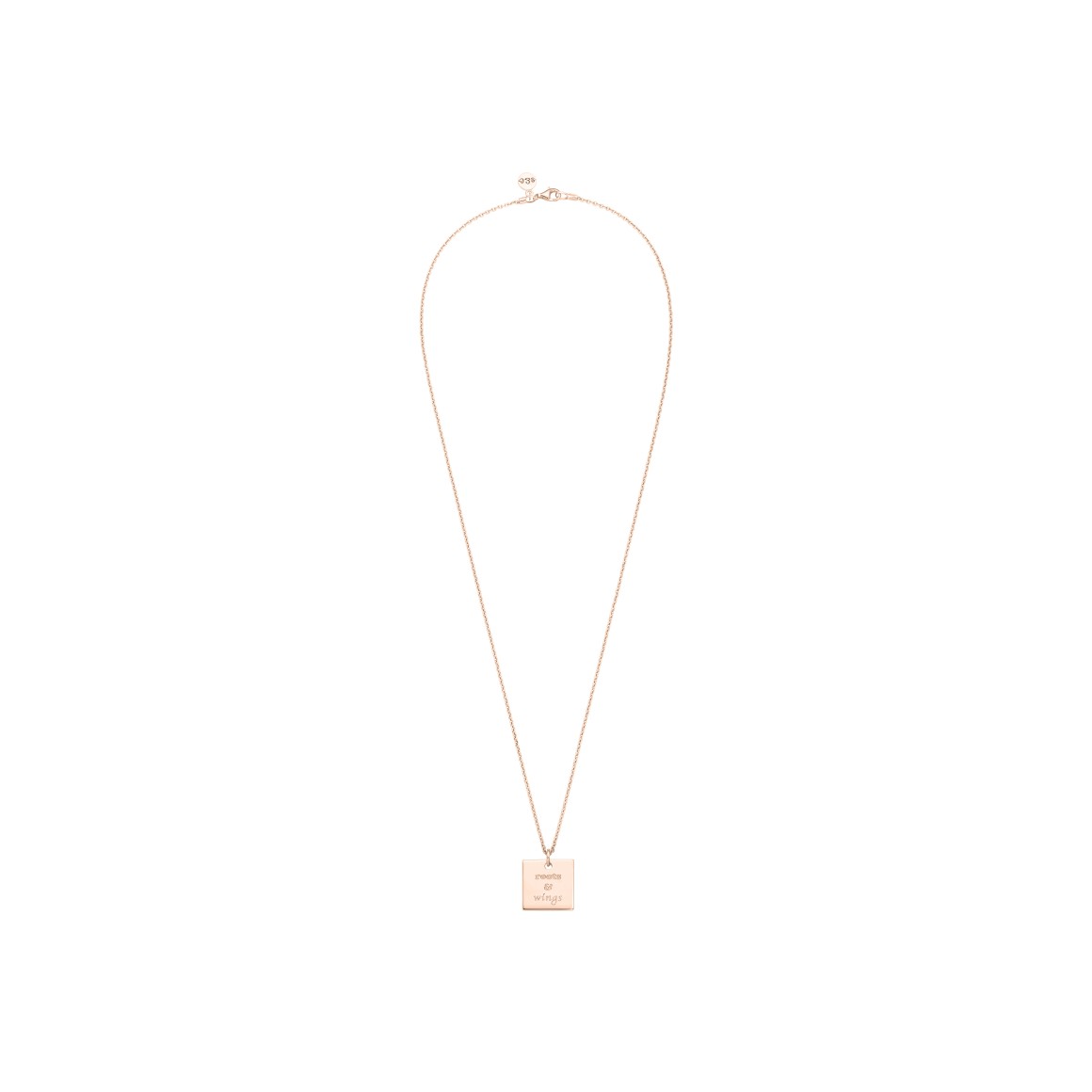 square necklace 18 karat rose gold