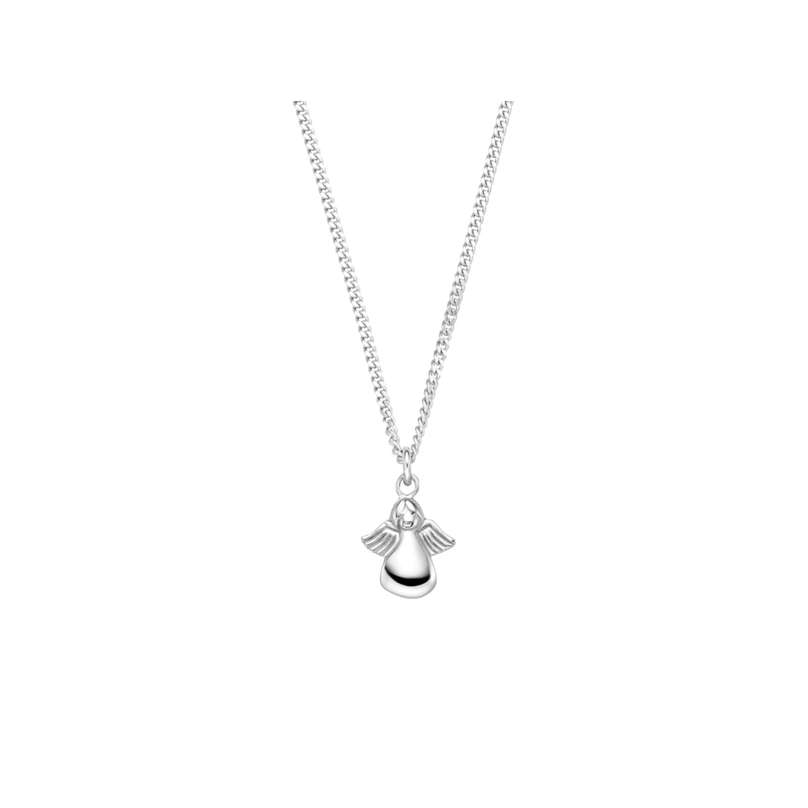 kids angel necklace 18 karat white gold