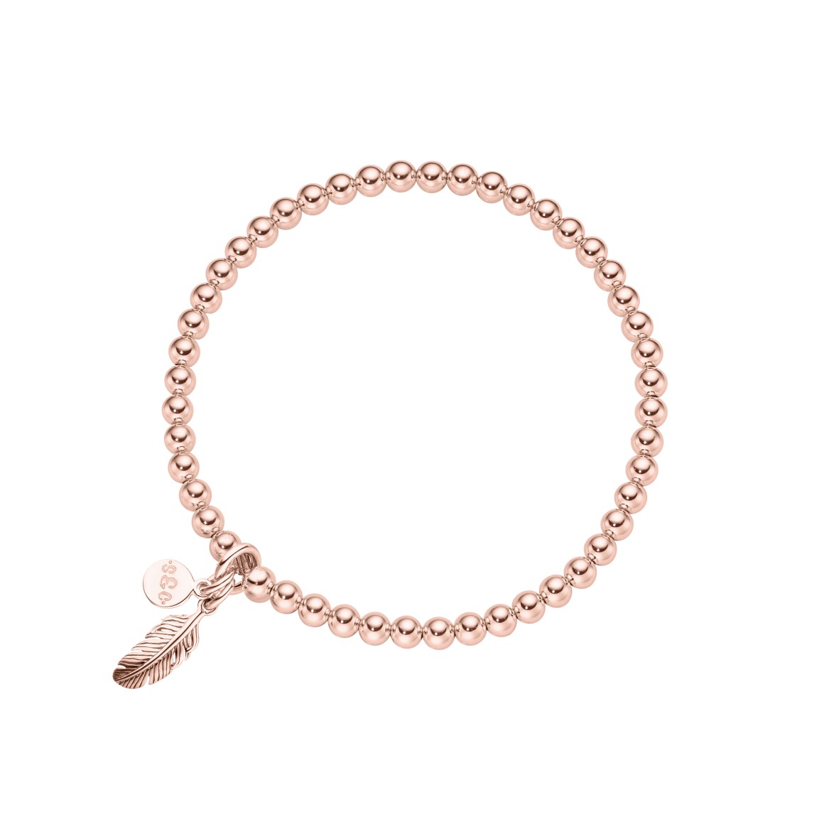 ladies bracelet feather sterling silver rose gold plated