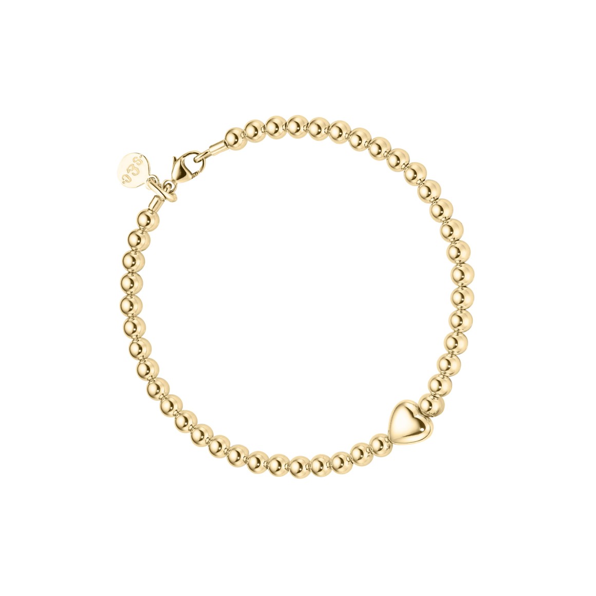 ladies bracelet heart bead 18 karat gold