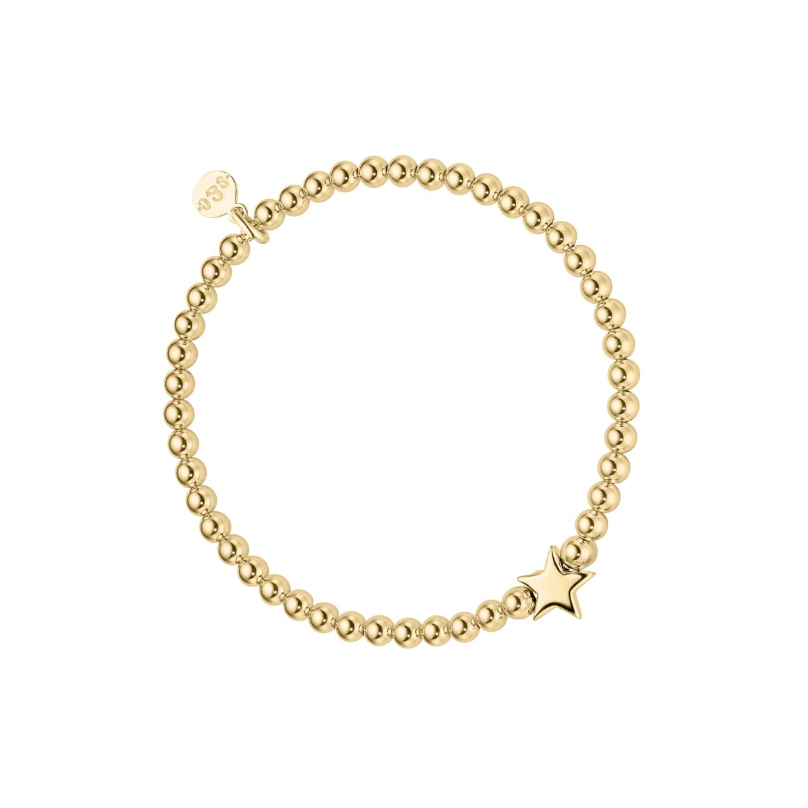 ladies bracelet star bead sterling silver gold-plated