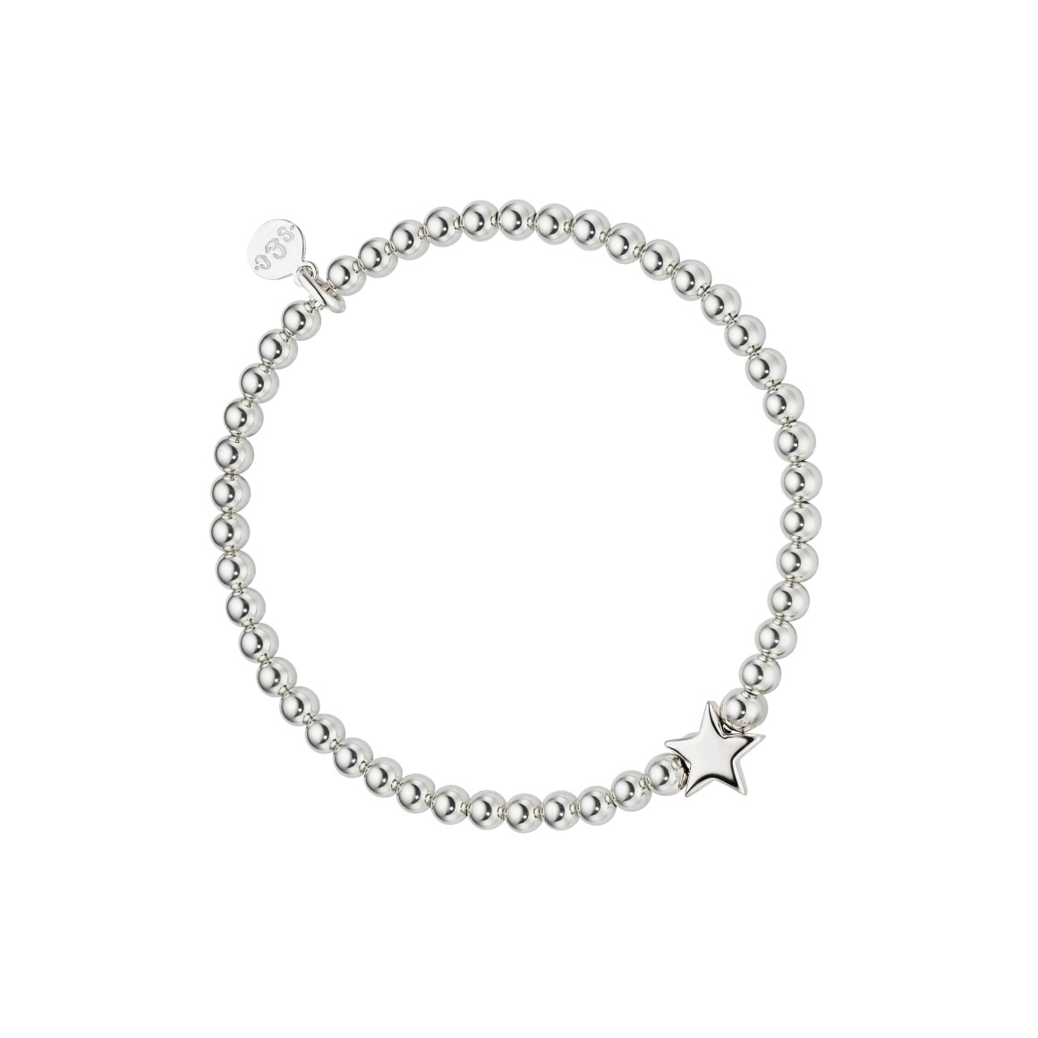 ladies bracelet star bead sterling silver