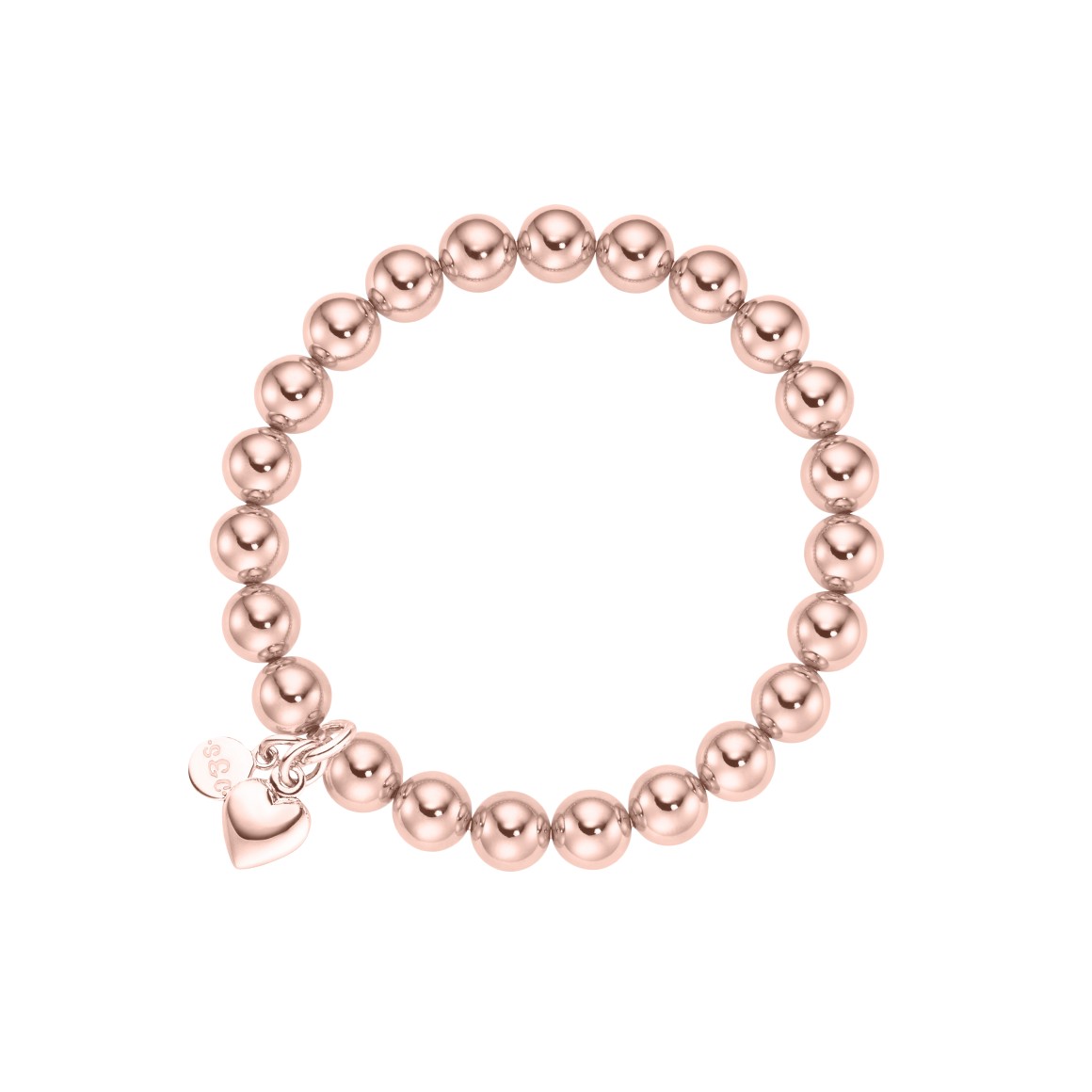 ladies bracelet heart sterling silver rose gold plated