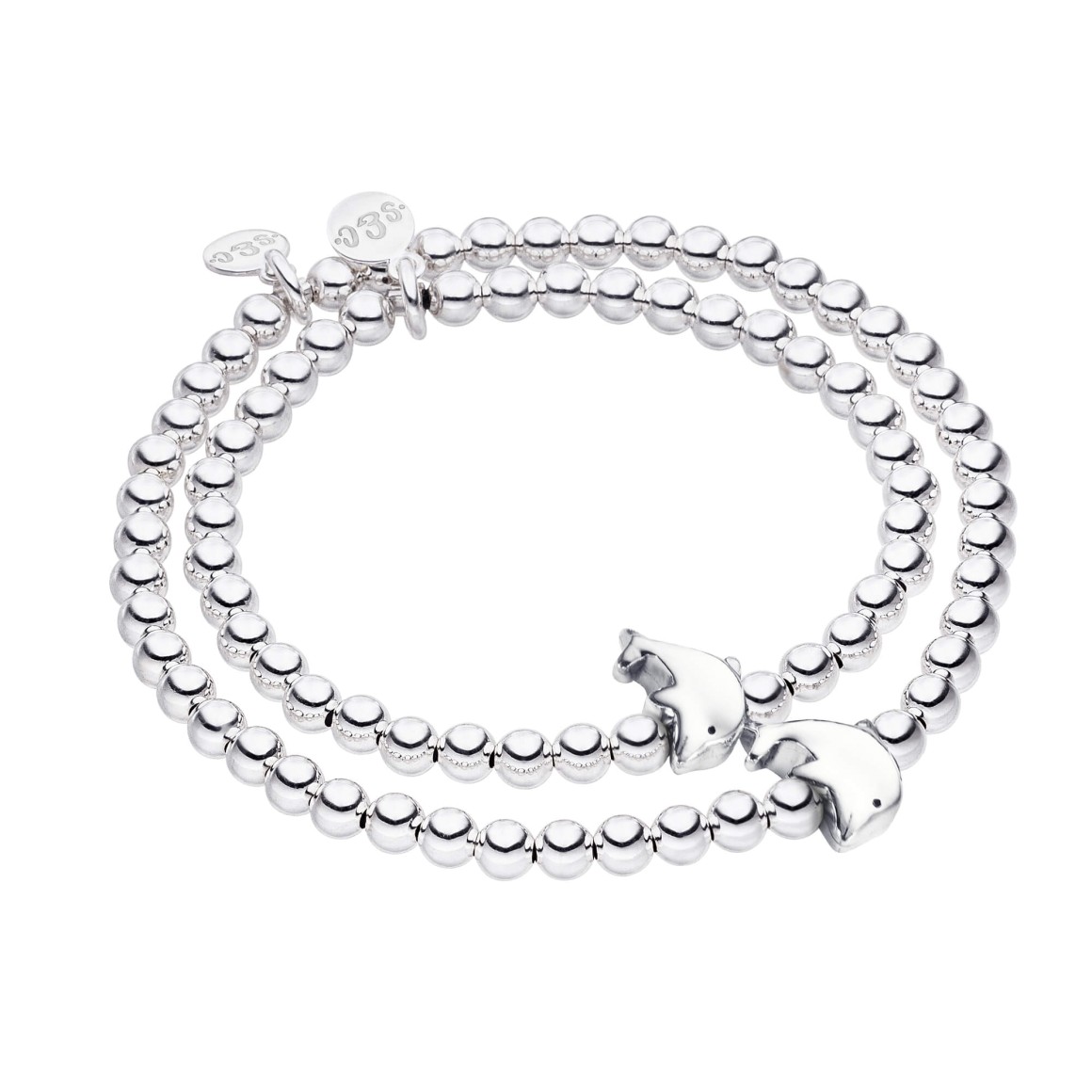 Mother & daughter set dolphin sterling silver