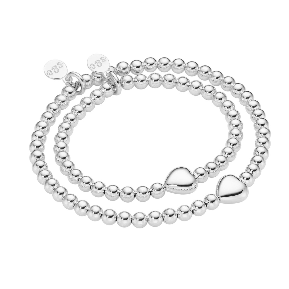 Mother & daughter set heart sterling silver