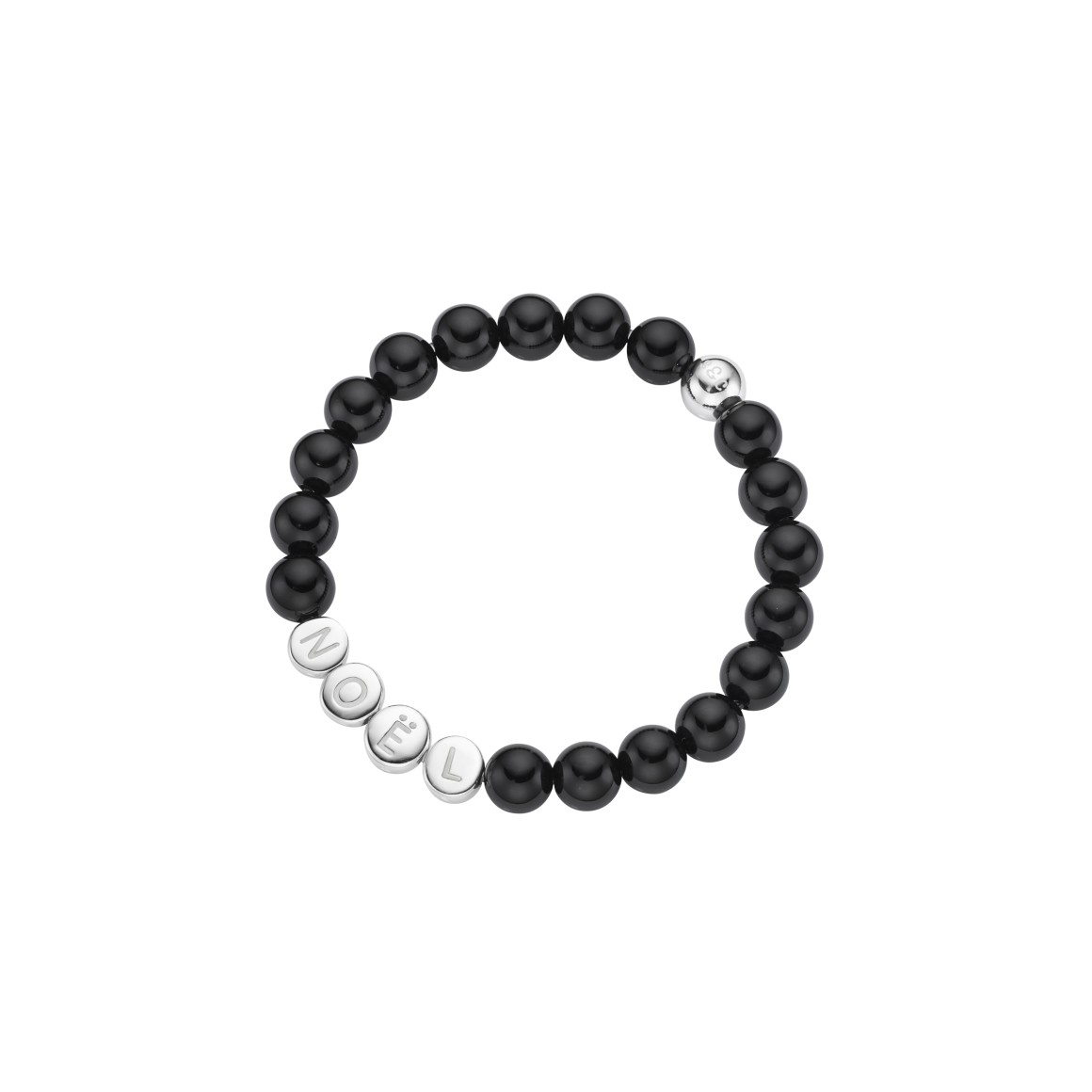 kids name bracelet classic black onyx sterling silver