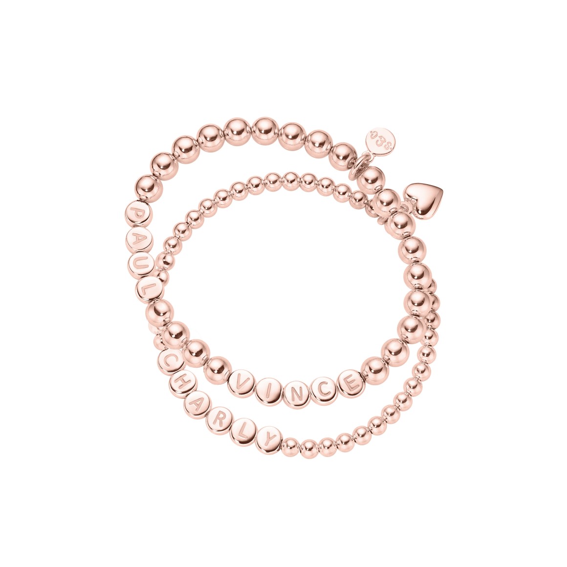 name bracelet classic set Sterling silver rose gold plated