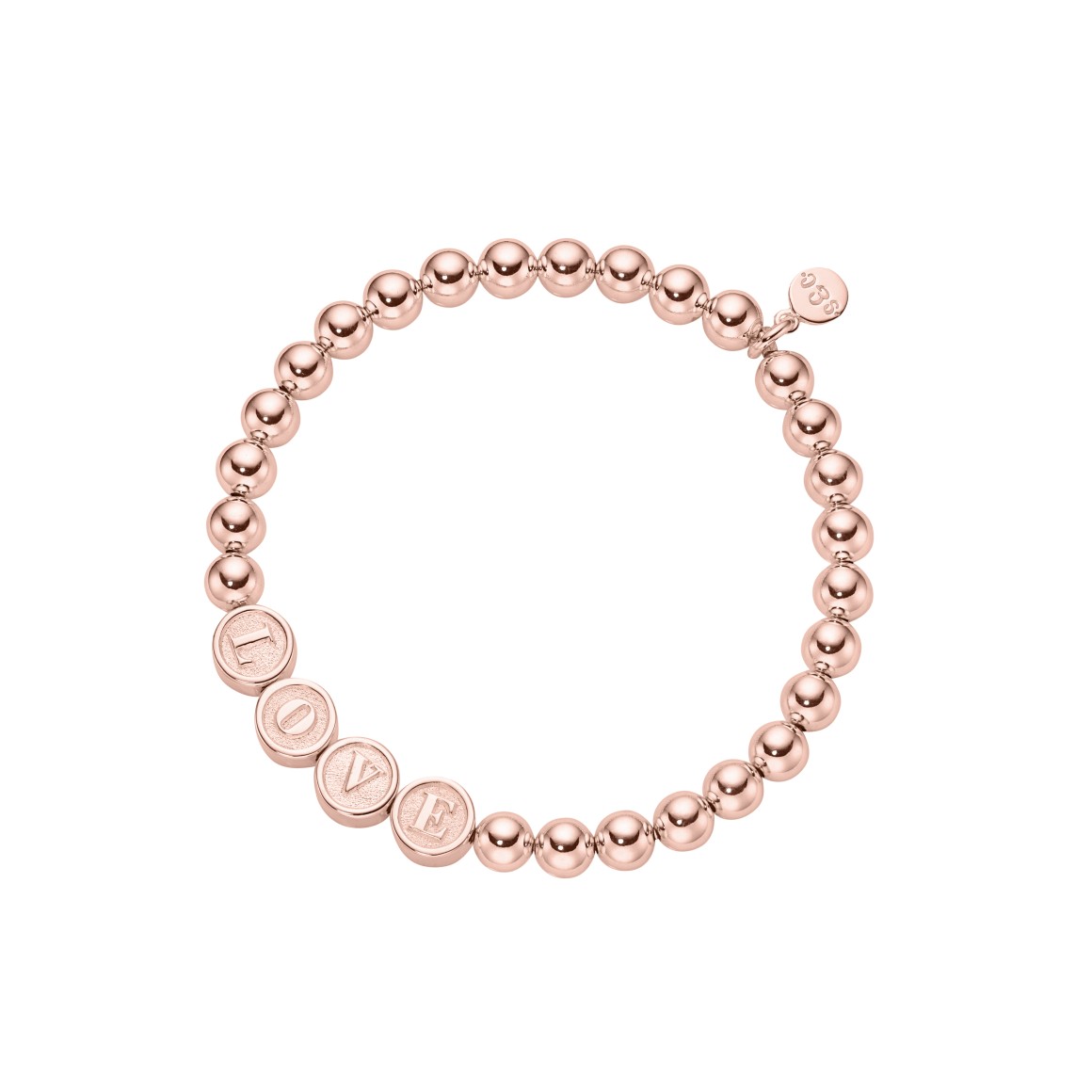 name bracelet signature 4 large bead sterling silver rose gold plated