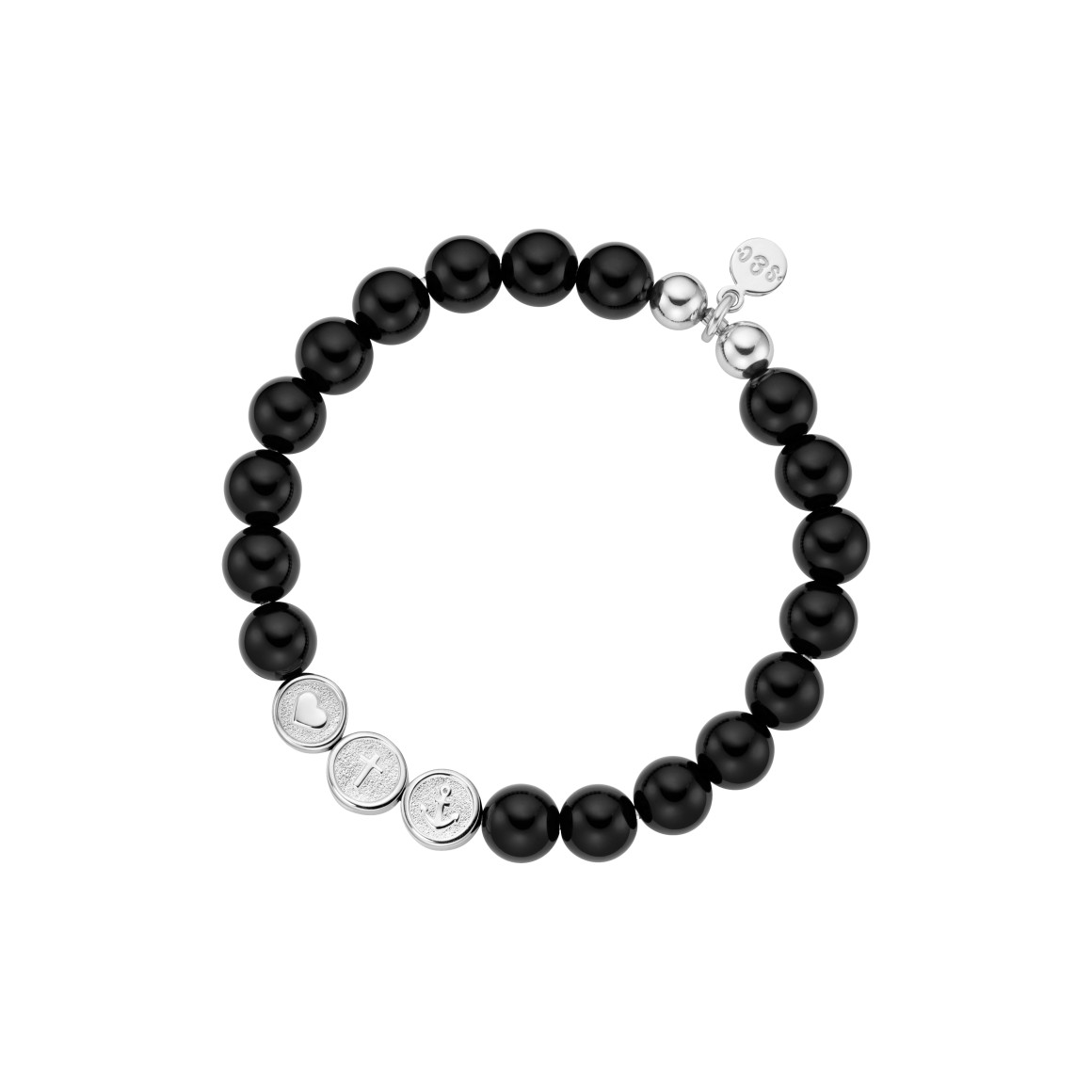 name bracelet signature BOLD black onyx sterling silver