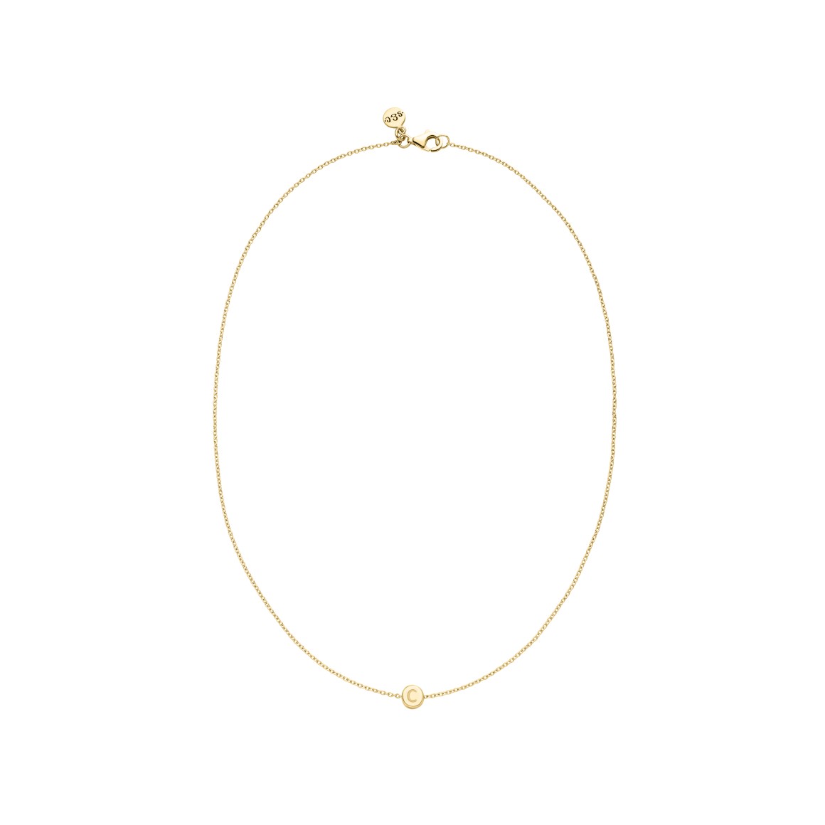 Letter Halskette von strawberry & cream in Gold mit Initiale auf Ankerkette in Gold