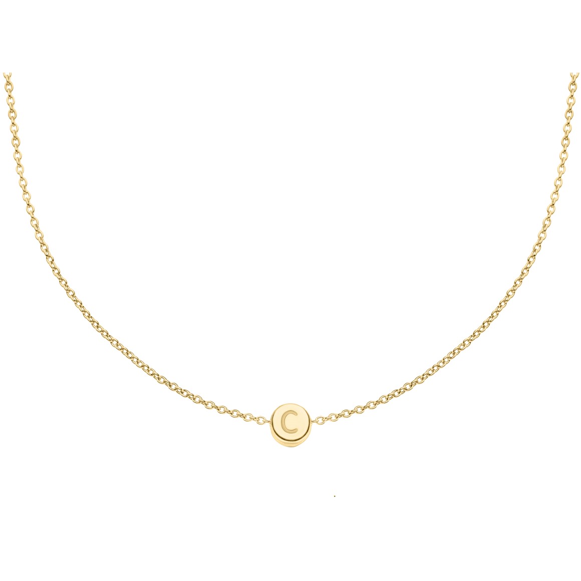 one letter anchor necklace 18 karat gold
