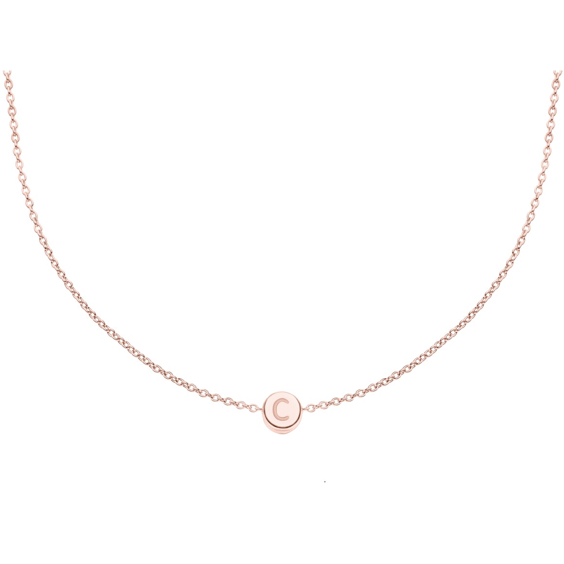one letter anchor necklace 18 karat rose gold