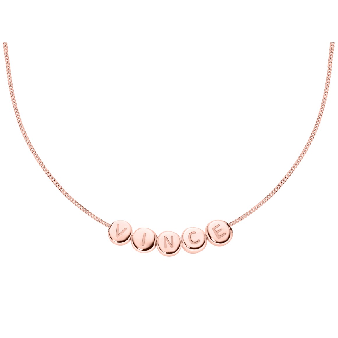 letter necklace 18 karat rose gold