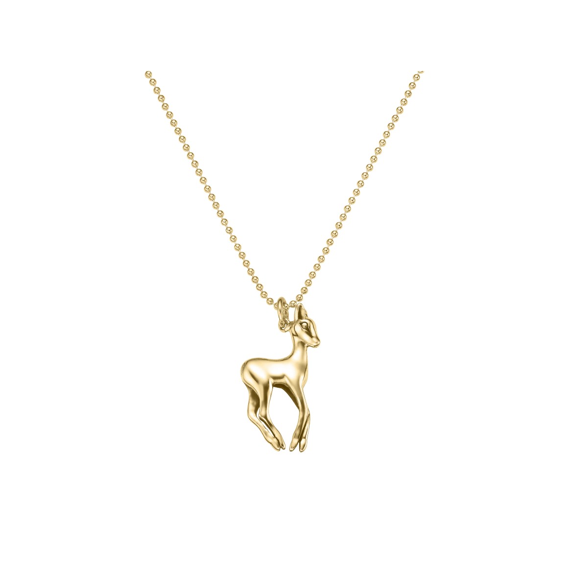 deer necklace sterling silver gold-plated