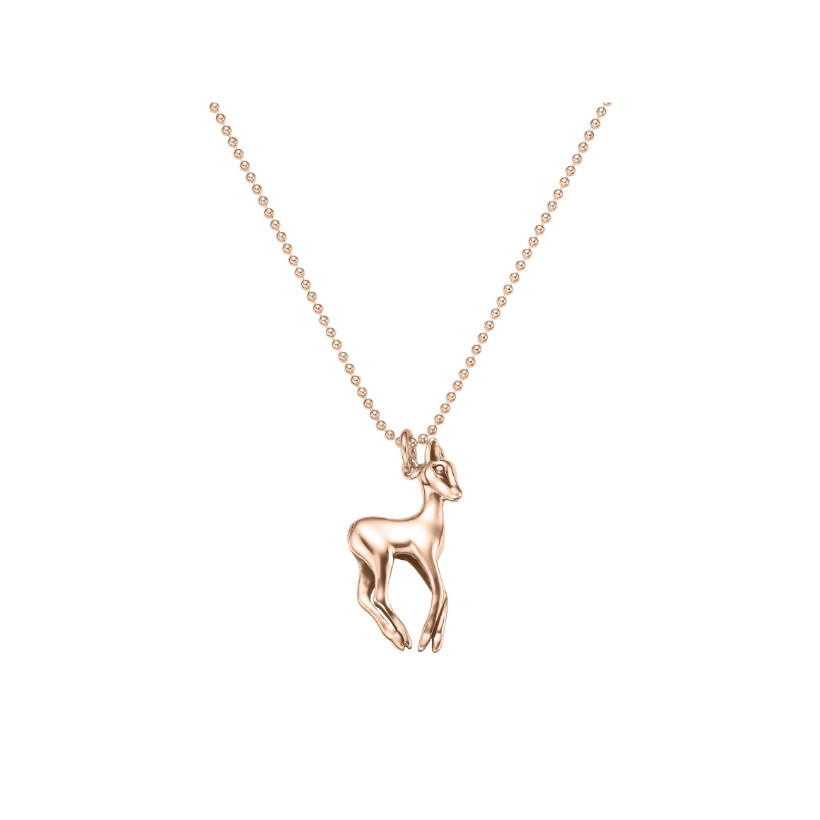deer necklace sterling silver rose gold-plated