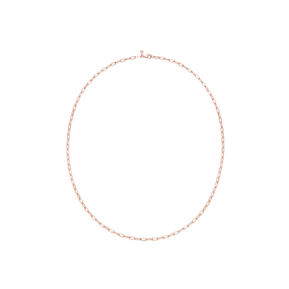 long link chain sterling silver rosegold-plated