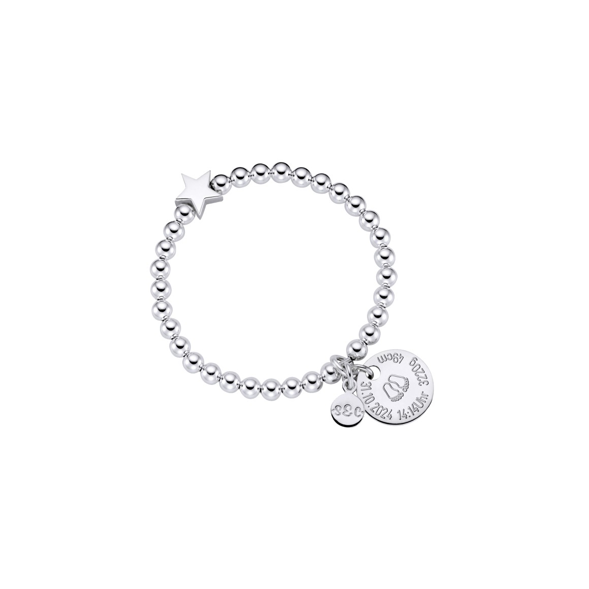 kids engraved star bracelet Sterling silver