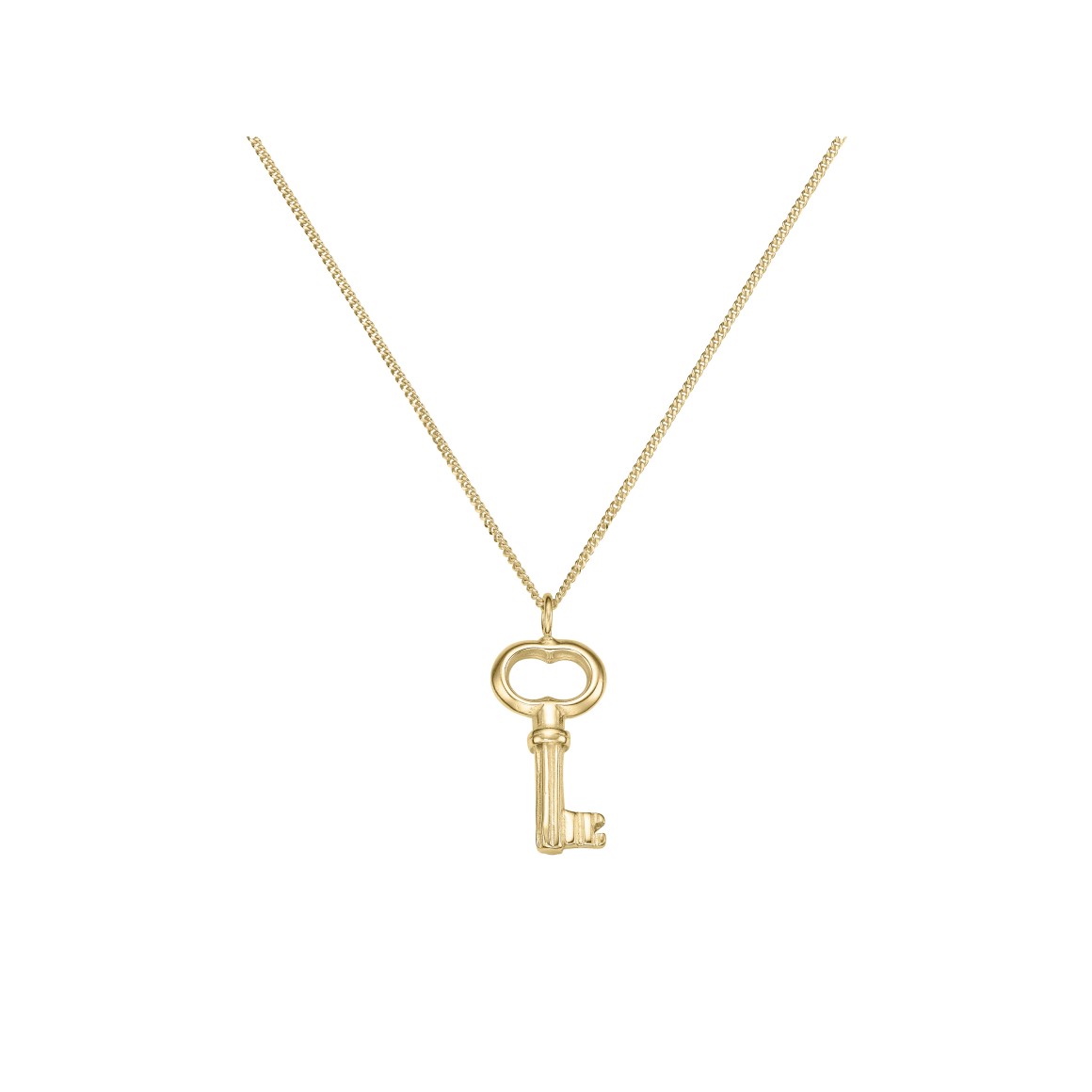 ladies key necklace sterling silver gold-plated