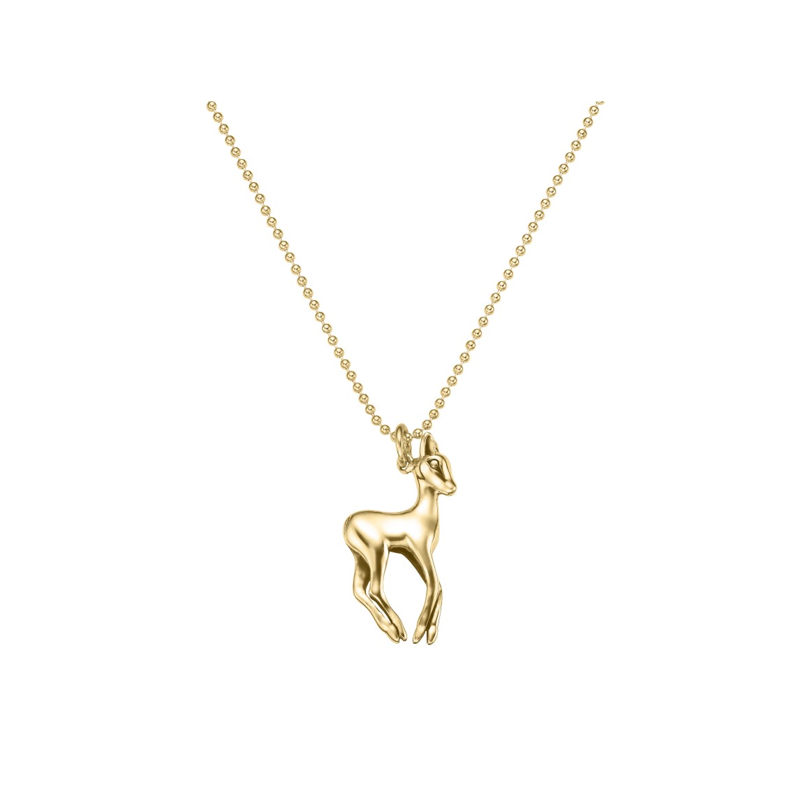 ladies fawn necklace sterling silver gold-plated