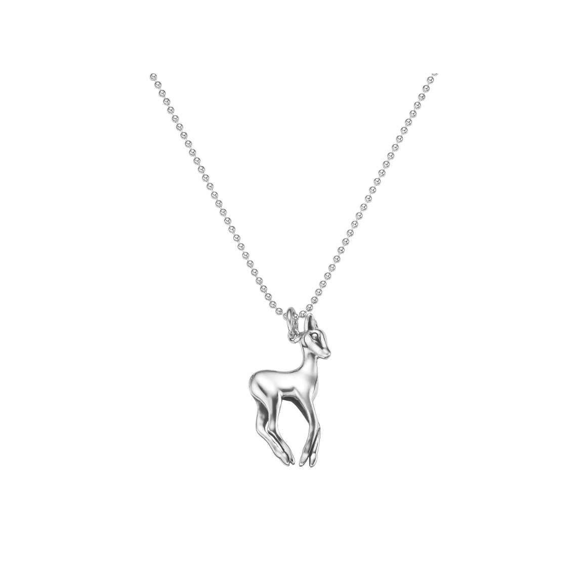 ladies fawn necklace sterling silver