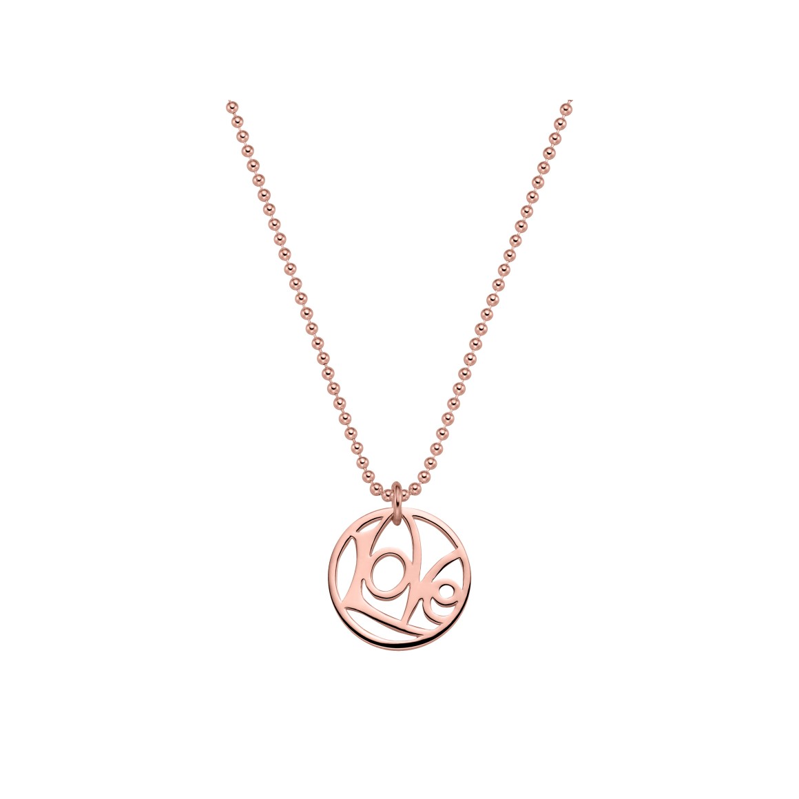 LoVe necklace sterling silver rose gold-plated