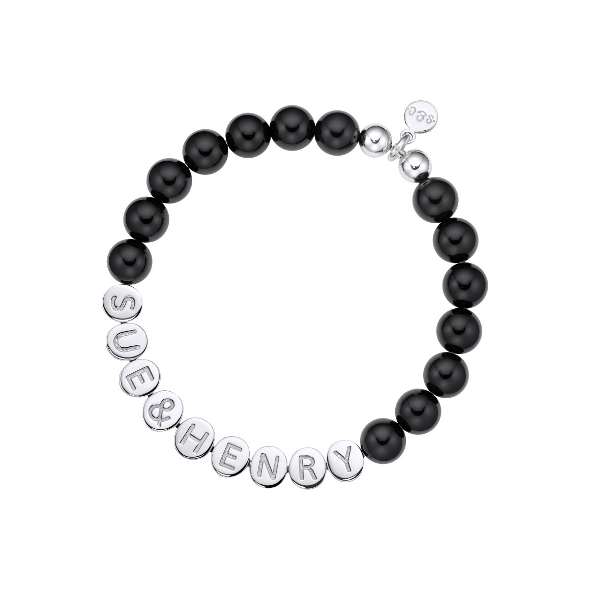 name bracelet classic bold polished black onyx sterling silver