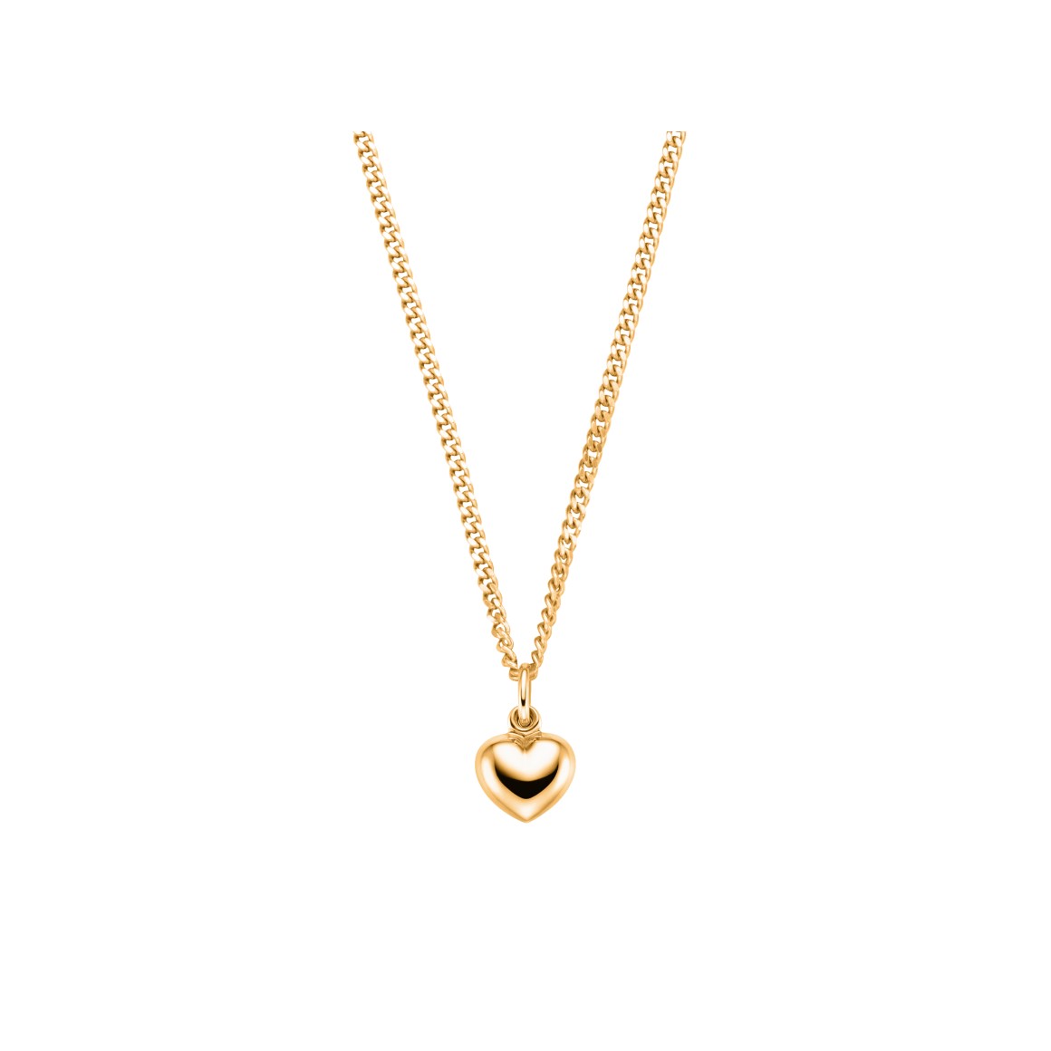 ladies heart necklace sterling silver gold-plated