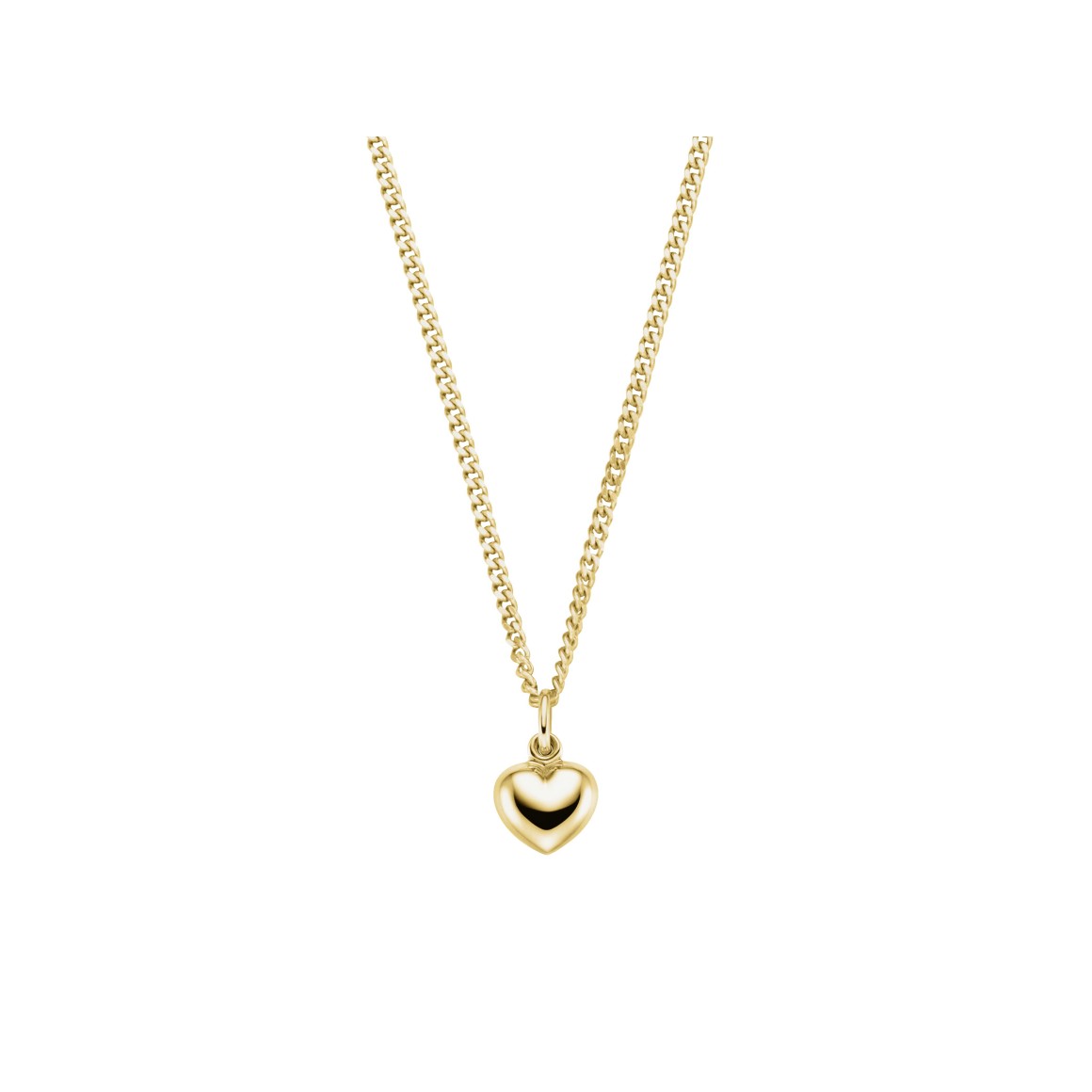 ladies heart necklace sterling silver gold-plated