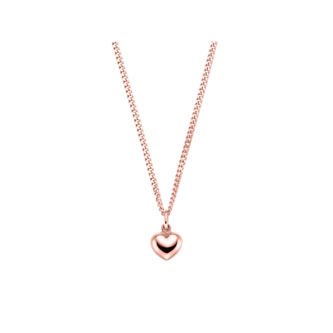 ladies heart necklace sterling silver rosegold plated