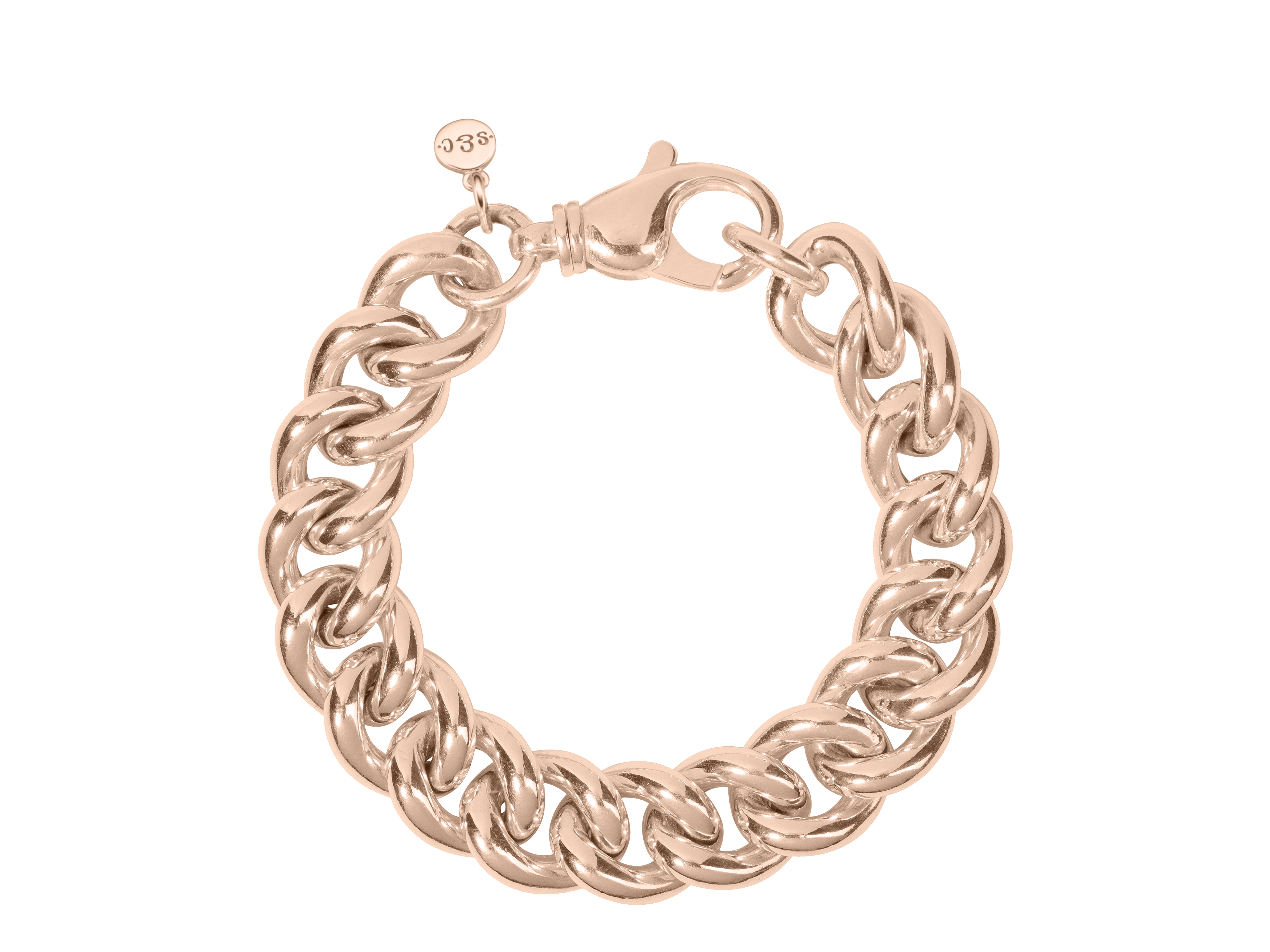 chunky curb chain bracelet sterling silver rosegold plated