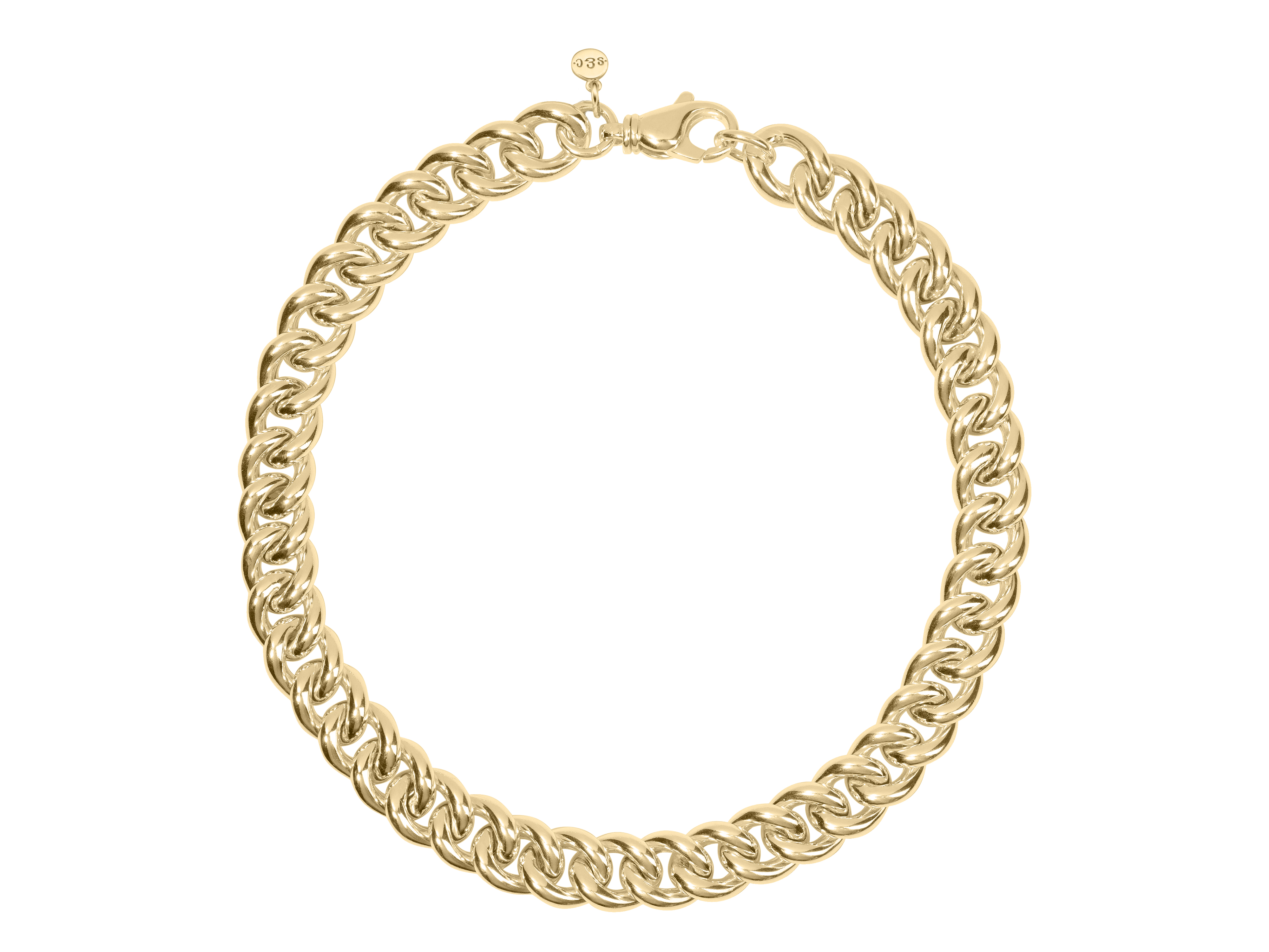 chunky curb chain necklace sterling silver gold plated s c