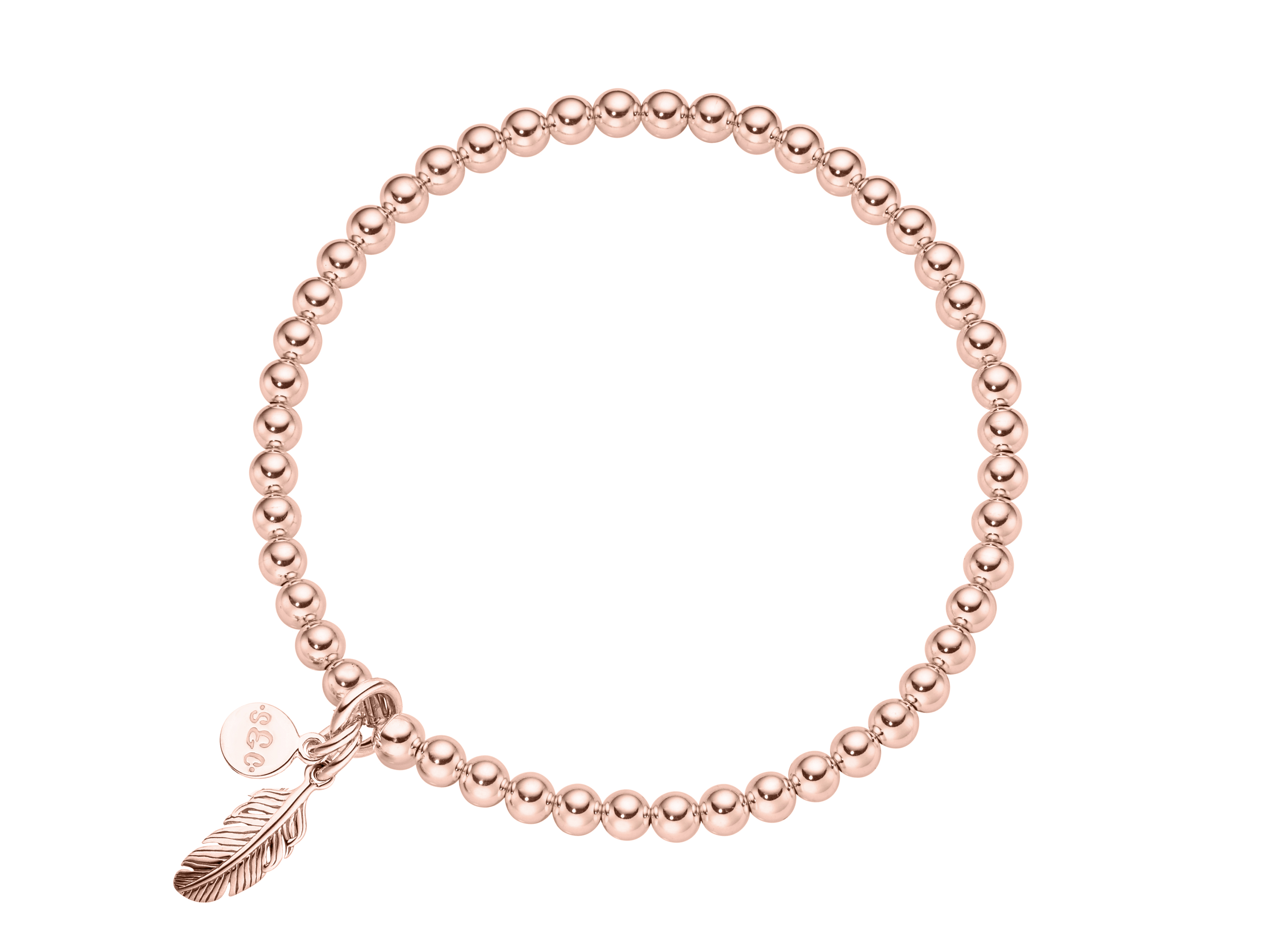 Rose gold feather bracelet discount